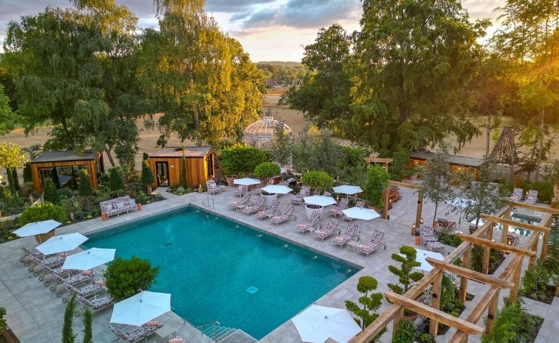 Outdoor pool at Bishopstrow Hotel & Spa